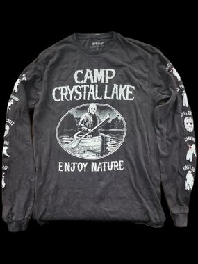 Camp Crystal Lake "Enjoy Nature" Black Long Sleeve Tee